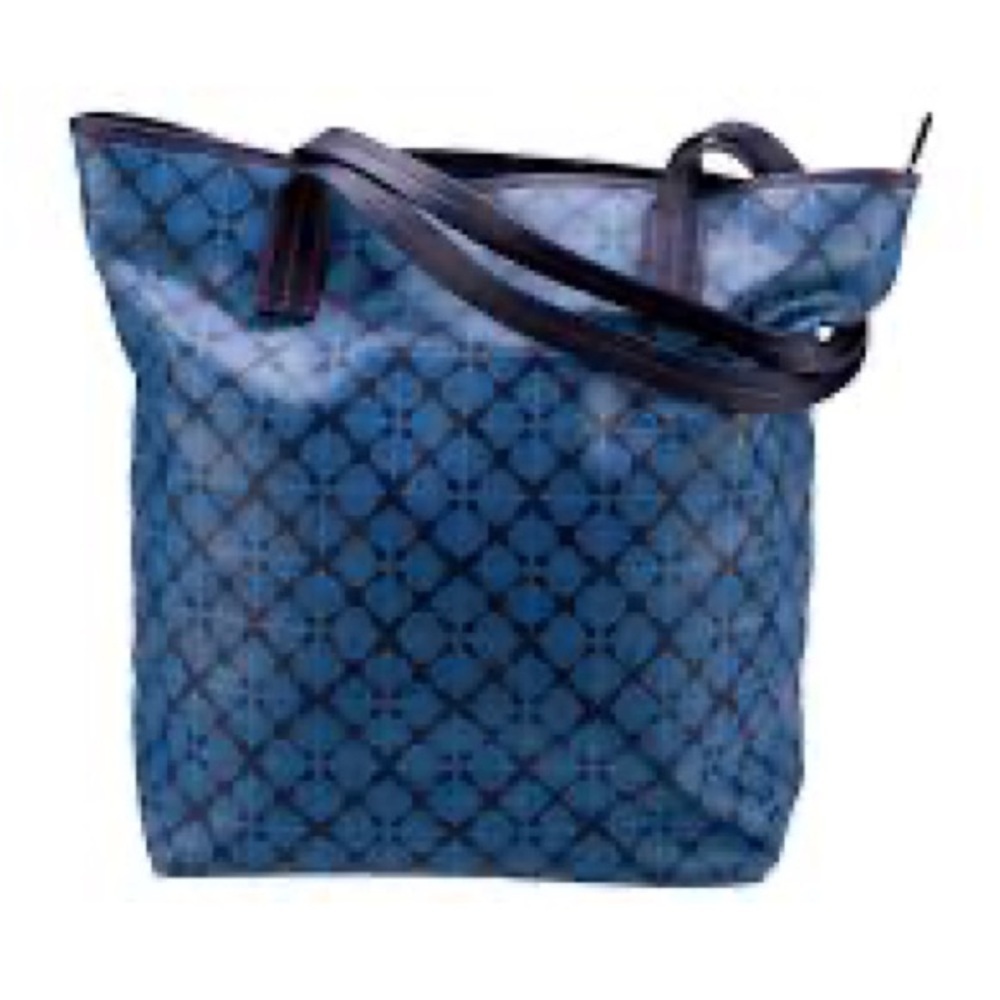 Stylish Blue Patterned Tote Bag - Picture 3 of 10